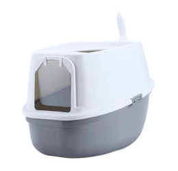 Κλειστή Λεκάνη - Τουαλέτα Γάτας Top Roof με Φτυαράκι 61x42x41cm Άσπρο με Γκρι Κλειστή Λεκάνη - Τουαλέτα Γάτας Top Roof με Φτυαράκι 61x42x41cm Άσπρο με Γκρι