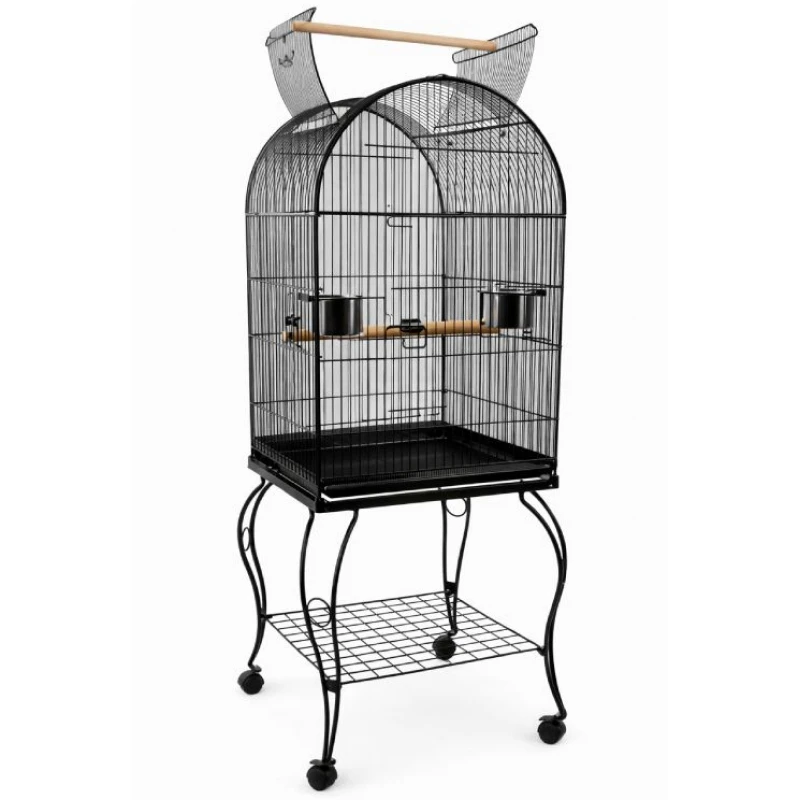 Κλουβί για Παπαγάλους με βάση Blu No6 50.5x50.5x140cm Μαύρο Πουλιά