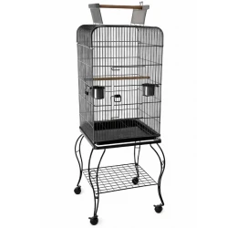 Κλουβί για Παπαγάλους με βάση Blu No7 50.5x50.5x140cm Μαύρο