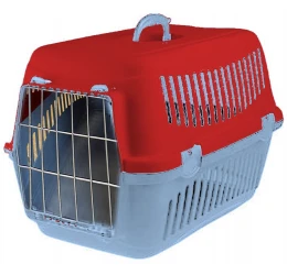 Κλουβί Μεταφοράς Σκύλου ή Γάτας Felix V 48x32,5x32,5cm Κόκκινο - Γκρι