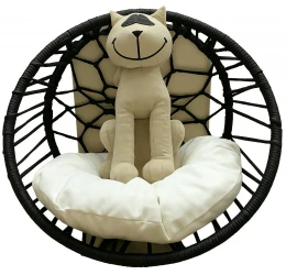 Κρεβατάκι Γάτας Luxury Κρεμαστό για Καλοριφέρ Οβάλ Μαύρο 53x50cm