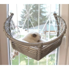 Κρεβατάκι Γάτας Luxury Κρεμαστό για Τζάμι Halfmoon Bed Μπεζ 56x40cm Κρεβατάκι Γάτας Luxury Κρεμαστό για Τζάμι Halfmoon Bed Μπεζ 56x40cm