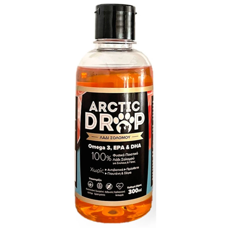 Λάδι Σολομού για Σκύλους και Γάτες Arctic Drop 300ml Σκύλοι