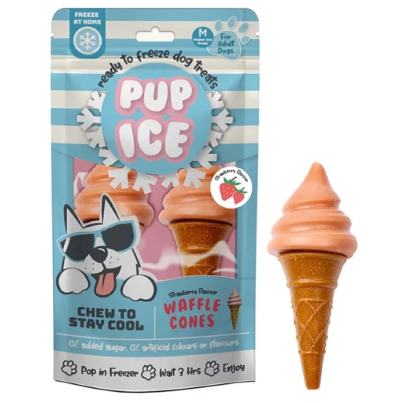 Λιχουδιά, Παγωτό Σκύλου Pup Ice Φράουλα 110gr (2τμχ) Σκύλοι