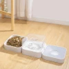 Μπολ Φαγητού & Νερού για Σκύλους και Γάτες OEM 2 in 1 32x16x11cm Λευκό Σκύλοι
