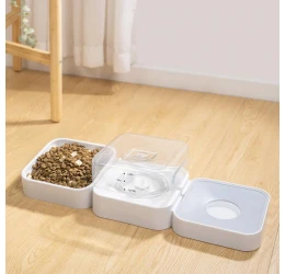 Μπολ Φαγητού & Νερού για Σκύλους και Γάτες OEM 2 in 1 32x16x11cm Λευκό