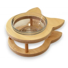 Μπολ Γάτας Matzik Pets Cat Face σε Ξύλινη Βάση 300ml Μπολ Γάτας Matzik Pets Cat Face σε Ξύλινη Βάση 300ml