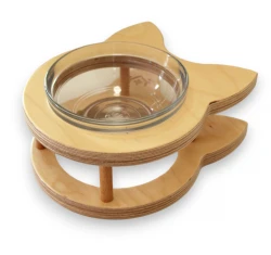 Μπολ Γάτας Matzik Pets Cat Face σε Ξύλινη Βάση 300ml Μπολ Γάτας Matzik Pets Cat Face σε Ξύλινη Βάση 300ml