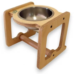 Μπολ Σκύλου Matzik Pets Μεταλλικό σε Ξύλινη Βάση 650ml