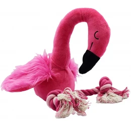 Παιχνίδι Σκύλου Flamingo με Κόμπους Σχοινιού 32cm Ροζ