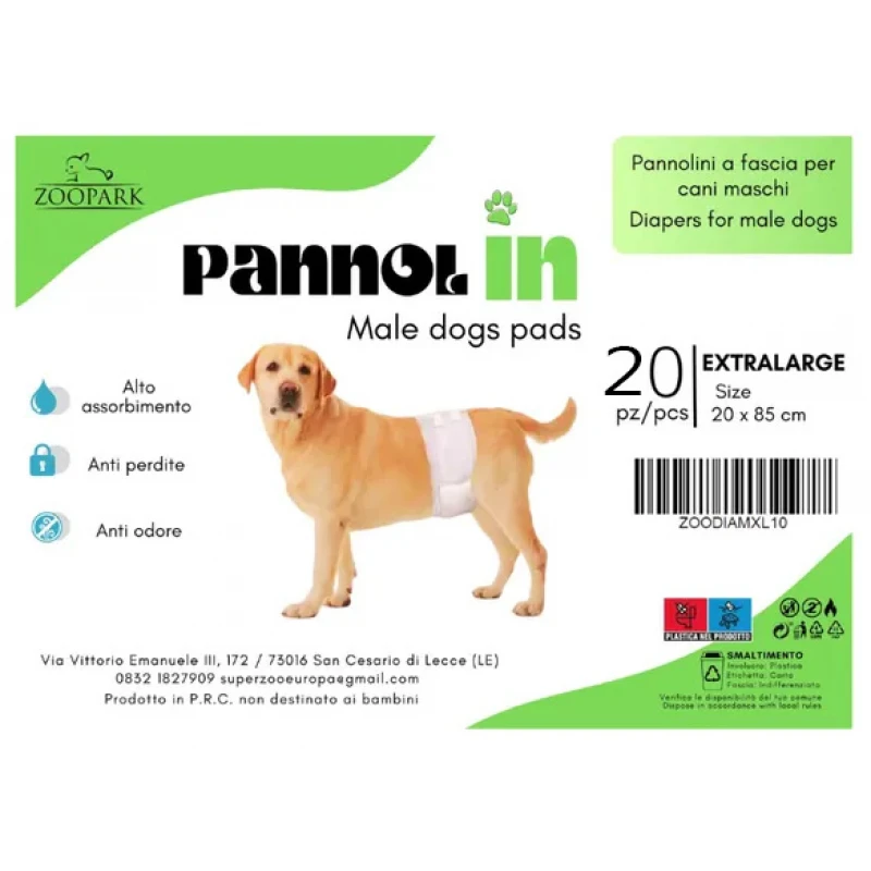 Πάνες Βρακάκια για Αρσενικούς Σκύλους Zoopark XLarge (20 x 85cm) 20τμχ Σκύλοι
