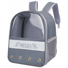 Τσάντα Μεταφοράς Σκύλου & Γάτας Hello 40x32x24cm Γκρι