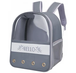 Τσάντα Μεταφοράς Σκύλου & Γάτας Hello 40x32x24cm Γκρι Τσάντα Μεταφοράς Σκύλου & Γάτας Hello 40x32x24cm Γκρι