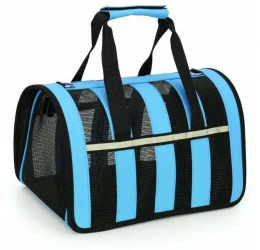 Τσάντα Μεταφοράς Ταξιδιού Σκύλου ή Γάτας με Δίχτυ Μπλε 50x28x27cm Τσάντα Μεταφοράς Ταξιδιού Σκύλου ή Γάτας με Δίχτυ Μπλε 50x28x27cm