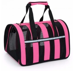 Τσάντα Μεταφοράς Ταξιδιού Σκύλου ή Γάτας Denik με Δίχτυ Ροζ 50x28x27cm Τσάντα Μεταφοράς Ταξιδιού Σκύλου ή Γάτας Denik με Δίχτυ Ροζ 50x28x27cm