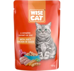 Υγρή Τροφή Γάτας Wise με Κοτόπουλο σε Σάλτσα 100gr Υγρή Τροφή Γάτας Wise με Κοτόπουλο σε Σάλτσα 100gr