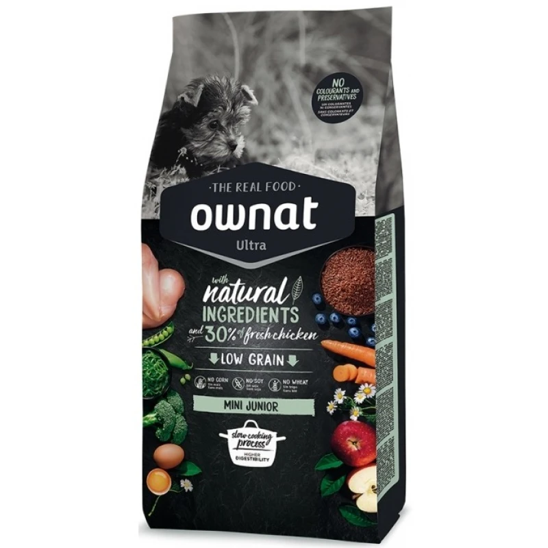 Ownat Ultra Low Grain Mini Junior 3kg ΞΗΡΑ ΤΡΟΦΗ ΣΚΥΛΟΥ