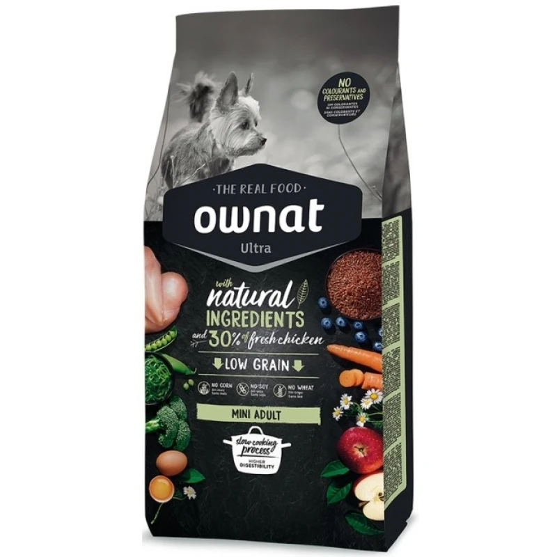 Ownat Ultra Low Grain Mini Adult 3kg ΞΗΡΑ ΤΡΟΦΗ ΣΚΥΛΟΥ