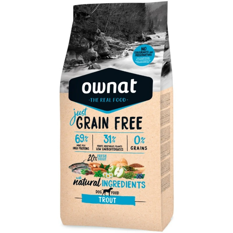 Ownat Grain Free Just Dog Trout 3kg ΣΚΥΛΟΙ