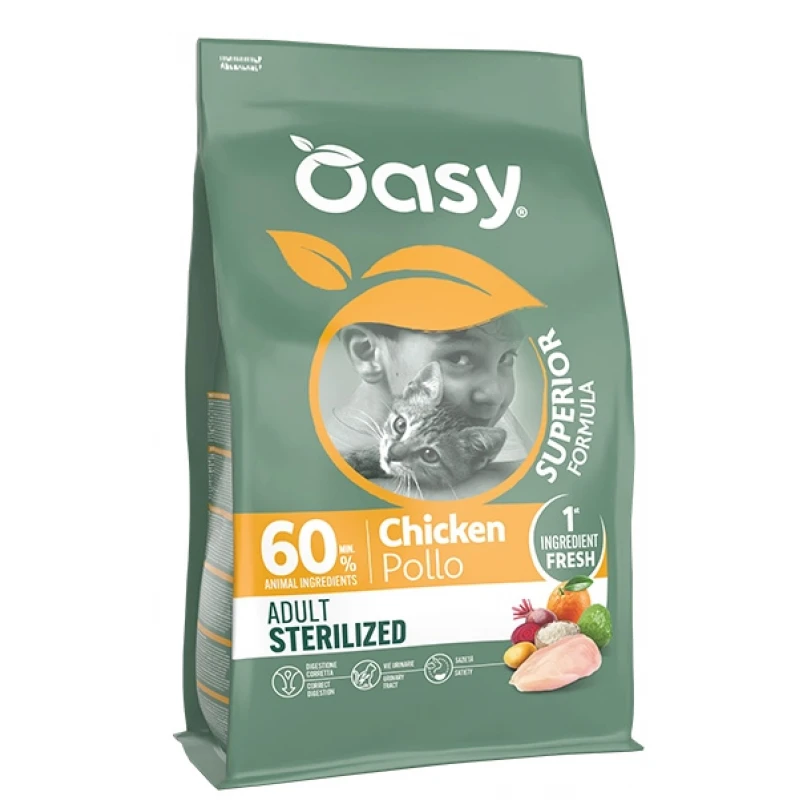 Oasy Cat Sterilised Adult Chicken 6kg Γάτες