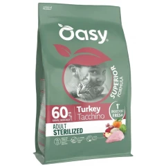 Oasy Cat Sterilised Adult Turkey 1,5kg + Δώρο 1 Κονσέρβα Oasy Caprice