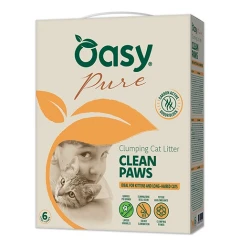 Συγκολλητική Άμμος Γάτας Pure Clean Paws για Γατάκια & Γάτες με Μακριά Τρίχα 10lt