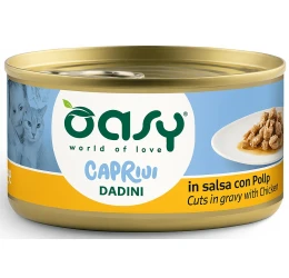 Υγρή Τροφή Γάτας Oasy Caprice Κομματάκια σε Σάλτσα με Κοτόπουλο 85gr Υγρή Τροφή Γάτας Oasy Caprice Κομματάκια σε Σάλτσα με Κοτόπουλο 85gr