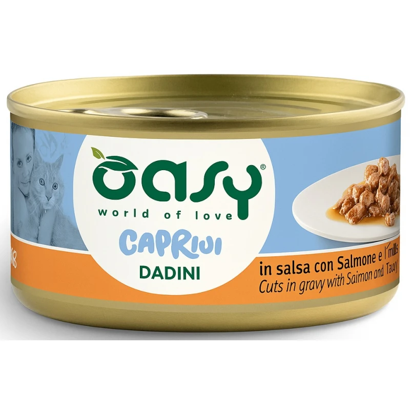 Υγρή Τροφή Γάτας Oasy Caprice Κομματάκια σε Σάλτσα με Σολομό & Κοτόπουλο 85gr Γάτες Υγρή Τροφή Γάτας Oasy Caprice Κομματάκια σε Σάλτσα με Σολομό & Κοτόπουλο 85gr Γάτες