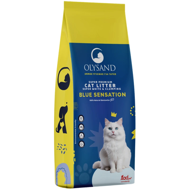 Άμμος Γάτας Olysand Blue Sensation Από Λευκό Μπετονίτη 5L (4,25kg) Γάτες