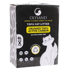 Άμμος - Πέλλετ Γάτας Olysand Crashed Tofu Clumping Active Carbon 12lt (2x6lt)