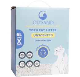 Άμμος - Πέλλετ Γάτας Olysand Tofu Clumping Φυσική 12lt (2x6lt)