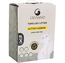 Άμμος - Πέλλετ Γάτας Olysand Tofu Clumping με Ενεργό Άνθρακα 12lt (2x6lt)