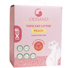 Άμμος - Πέλλετ Γάτας Olysand Tofu Clumping Peach 12lt (2x6lt)