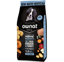 Ownat Ultra Low Grain Maxi Junior Κοτόπουλο & Γαλοπούλα 12kg + Δώρο Θερμός Ownat Ultra Low Grain Maxi Junior Κοτόπουλο & Γαλοπούλα 12kg + Δώρο Θερμός
