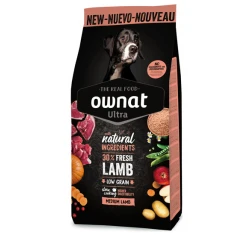 Ownat Ultra Low Grain Medium Adult Αρνί και Ρύζι 12kg + Δώρο Θερμός