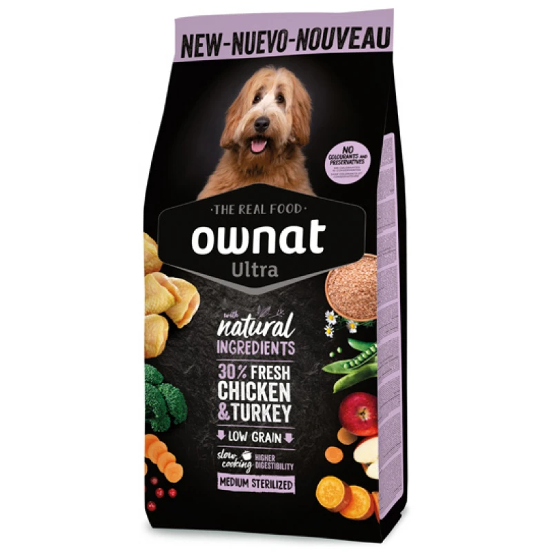 Ownat Ultra Low Grain Medium Adult Sterilized 12kg Σκύλοι