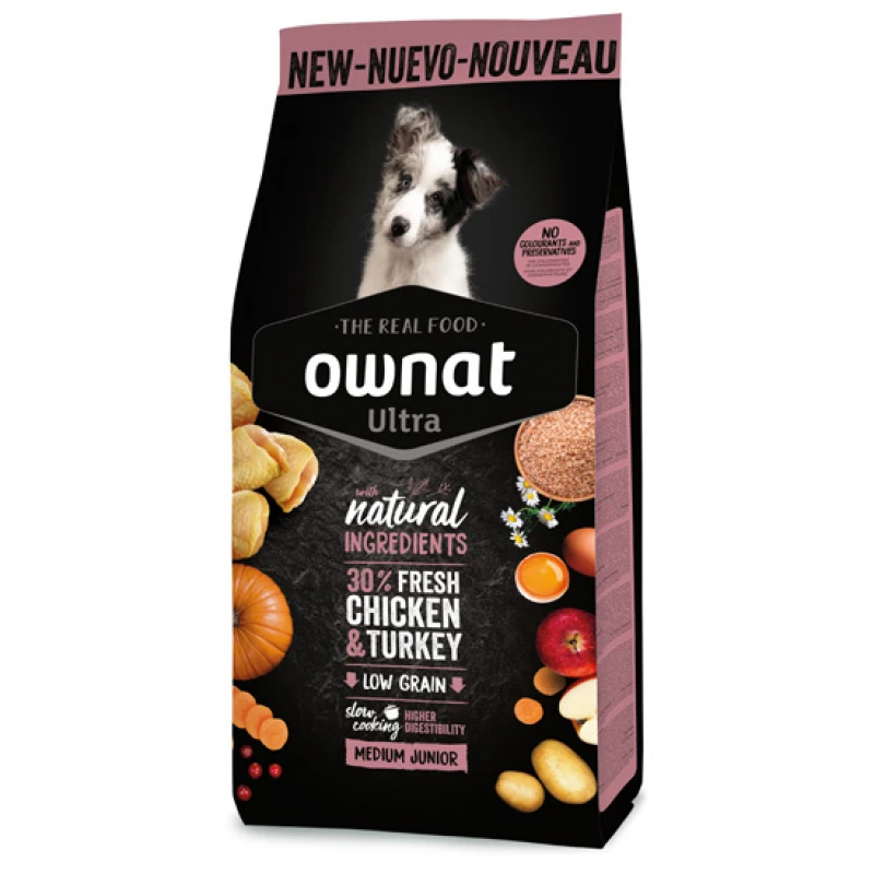 Ownat Ultra Low Grain Medium Junior 3kg ΞΗΡΑ ΤΡΟΦΗ ΣΚΥΛΟΥ Ownat Ultra Low Grain Medium Junior 3kg ΞΗΡΑ ΤΡΟΦΗ ΣΚΥΛΟΥ
