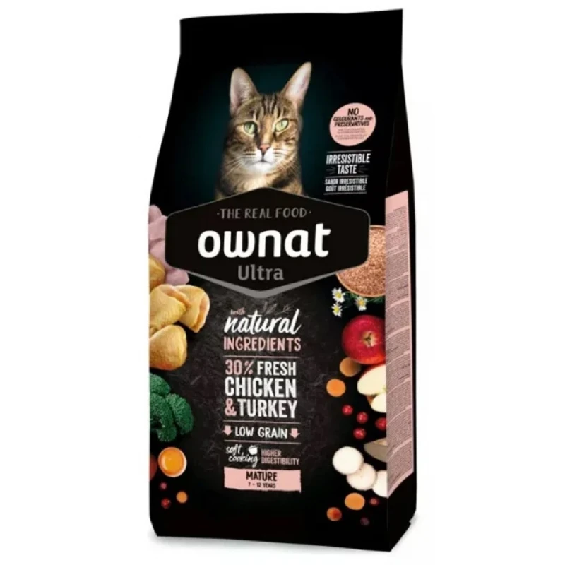 Ownat Ultra Mature με Κοτόπουλο & Γαλοπούλα 3kg Γάτες