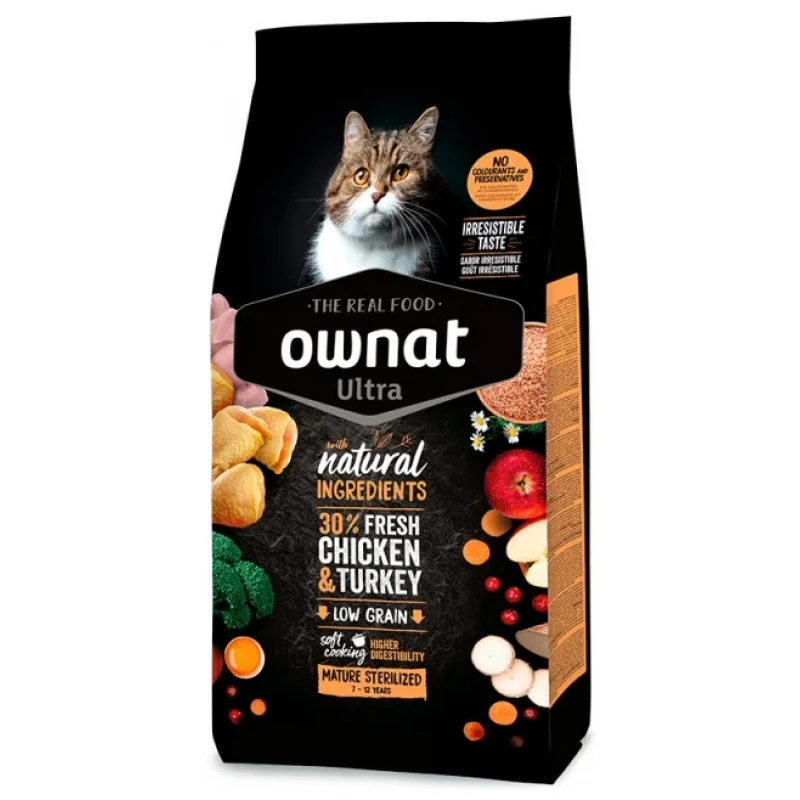 Ownat Ultra Mature Sterilized με Κοτόπουλο & Γαλοπούλα 400gr Γάτες