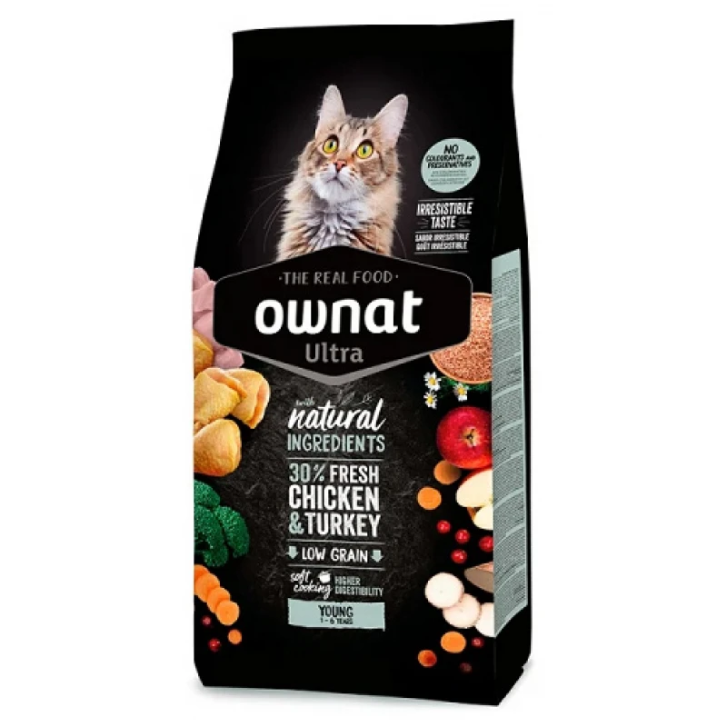 Ownat Ultra Young με Κοτόπουλο & Γαλοπούλα 3kg Γάτες