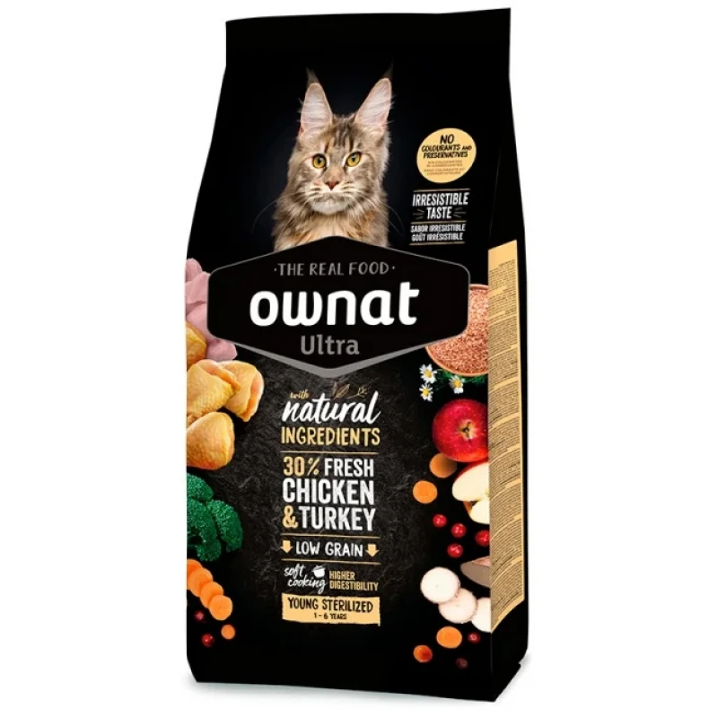 Ownat Ultra Young Sterilized με Κοτόπουλο & Γαλοπούλα 1,5kg Γάτες