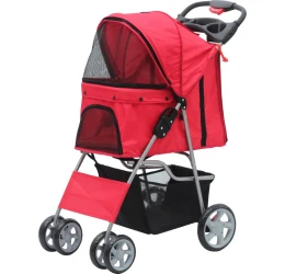 Καρότσι μεταφοράς Σκύλου ή Γάτας  με 4 ρόδες 68x46x100cm Κόκκινο Καρότσι μεταφοράς Σκύλου ή Γάτας  με 4 ρόδες 68x46x100cm Κόκκινο