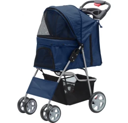 Καρότσι μεταφοράς Σκύλου ή Γάτας  με 4 ρόδες 68x46x100cm Μπλε