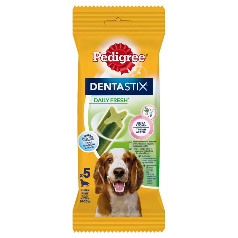 Pedigree Dentastix Fresh Medium 5τμχ 128gr ΣΚΥΛΟΙ