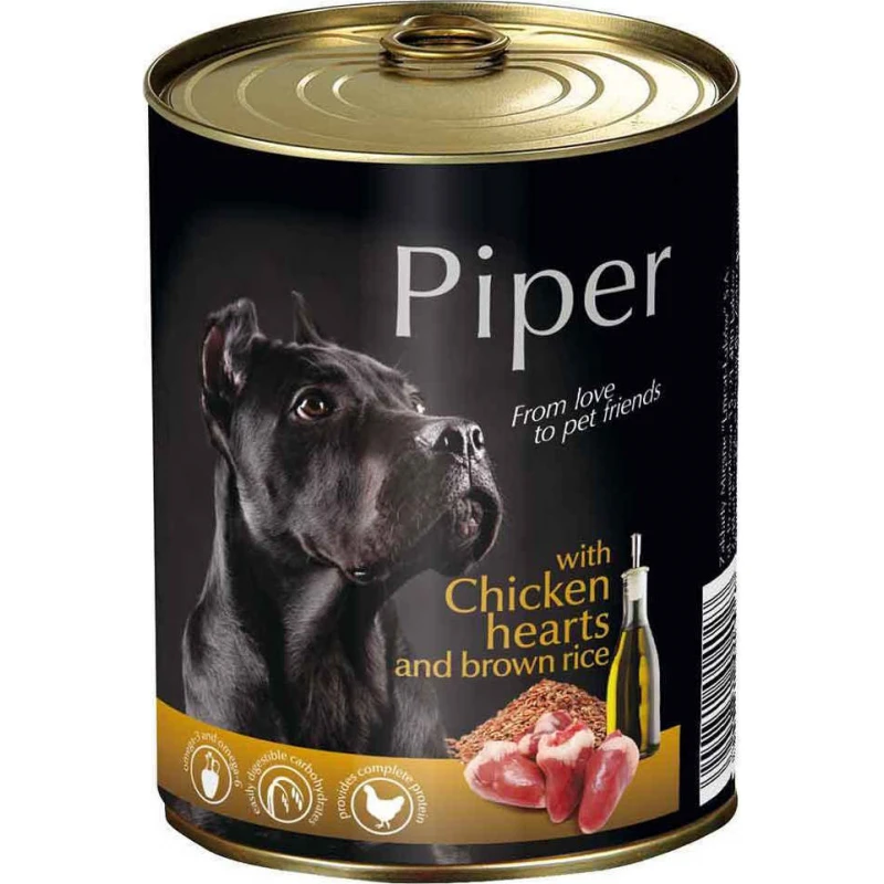 Κονσέρβα Σκύλου Piper Chicken Hearts & Brown rice (Καρδιά Κοτόπουλου & Καστανό Ρύζι) 400gr ΣΚΥΛΟΙ