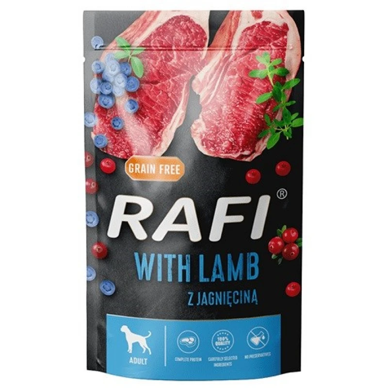 Υγρή τροφή Σκύλου Rafi Adult Grain Free Lamb (με Αρνί) with Blueberry & Cranberry Pouch 500gr ΣΚΥΛΟΙ
