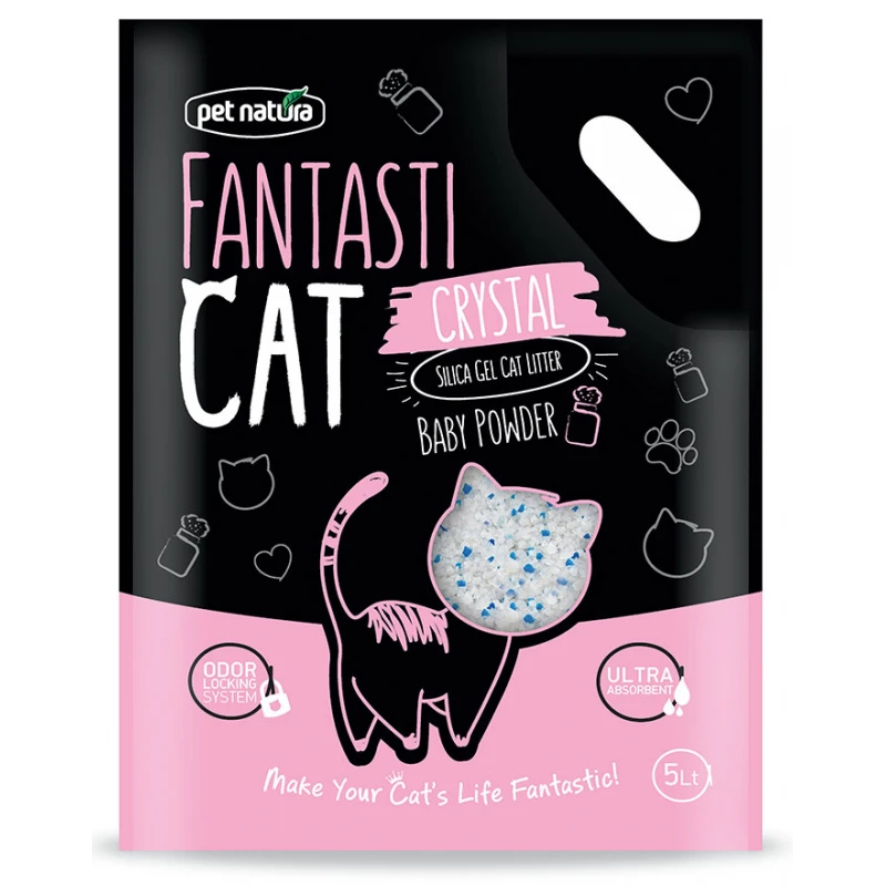 Κρυσταλλική άμμος Pet Natura Fantastic Cat 2kg ( 5lt) Baby Powder ΓΑΤΕΣ