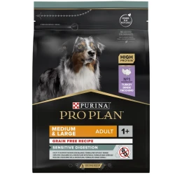 Pro Plan Grain Free Adult Medium Large Sensitive Digestion Turkey 2,5kg + Δώρο Dentalife Large