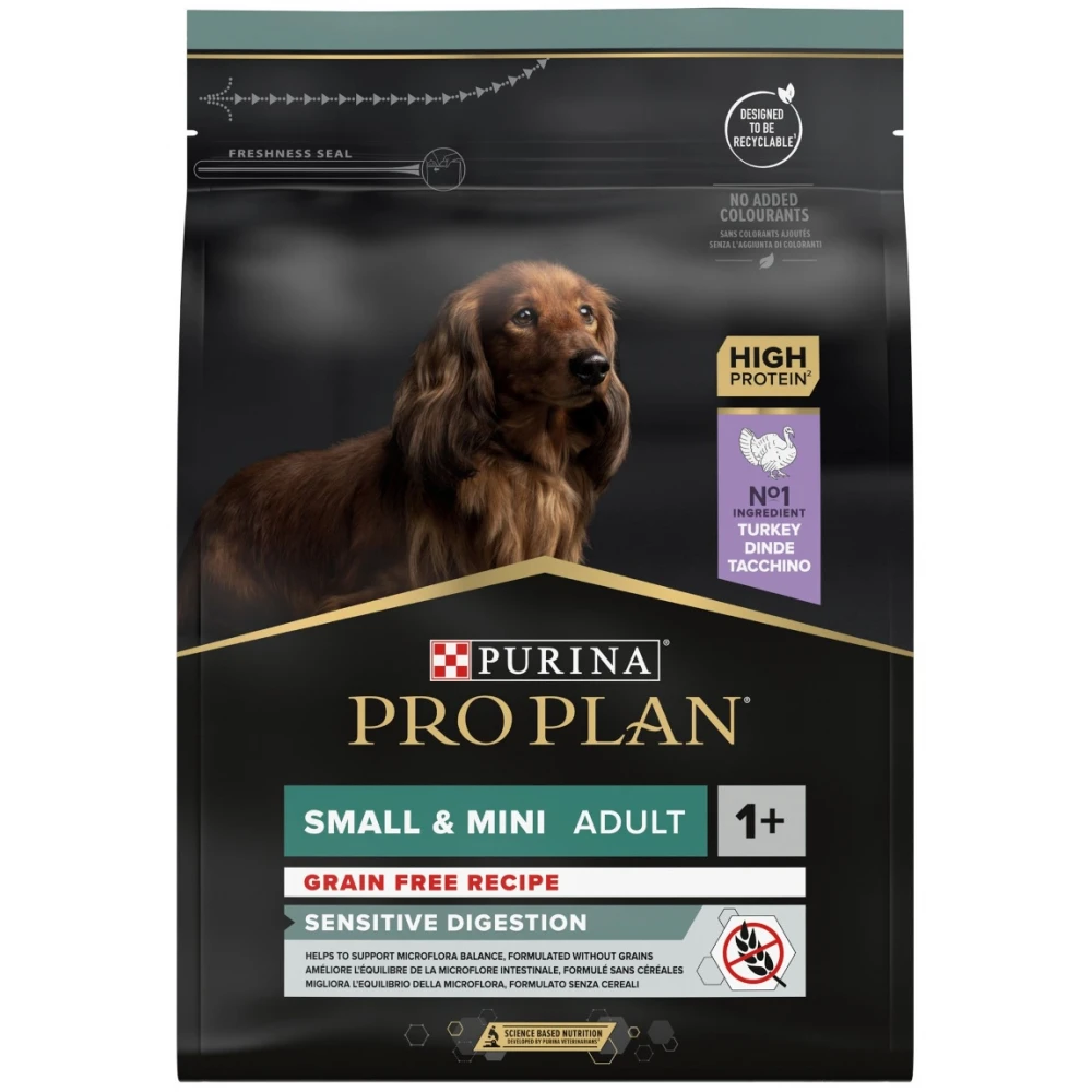 Pro Plan Grain Free Adult Small & Mini Sensitive Digestion Turkey 2,5kg ...