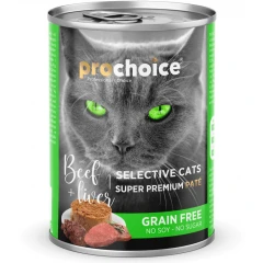 Prochoice Adult Cat Beef & Liver Pate Grain Free Υγρή Τροφή Γάτας με Μοσχάρι και Συκώτι 400gr